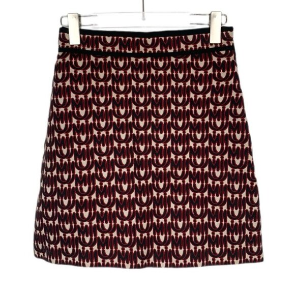Miu Miu Logo-Print Cotton & Polyester Blend Mini Skirt Size 38 Made In Italy Bla - Picture 1 of 7
